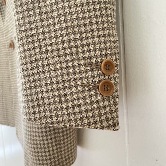 Canali Proposta Men’s 44R Brown Wool Houndstooth Sport Coat Blazer Made in Italy - Picture 4 of 15